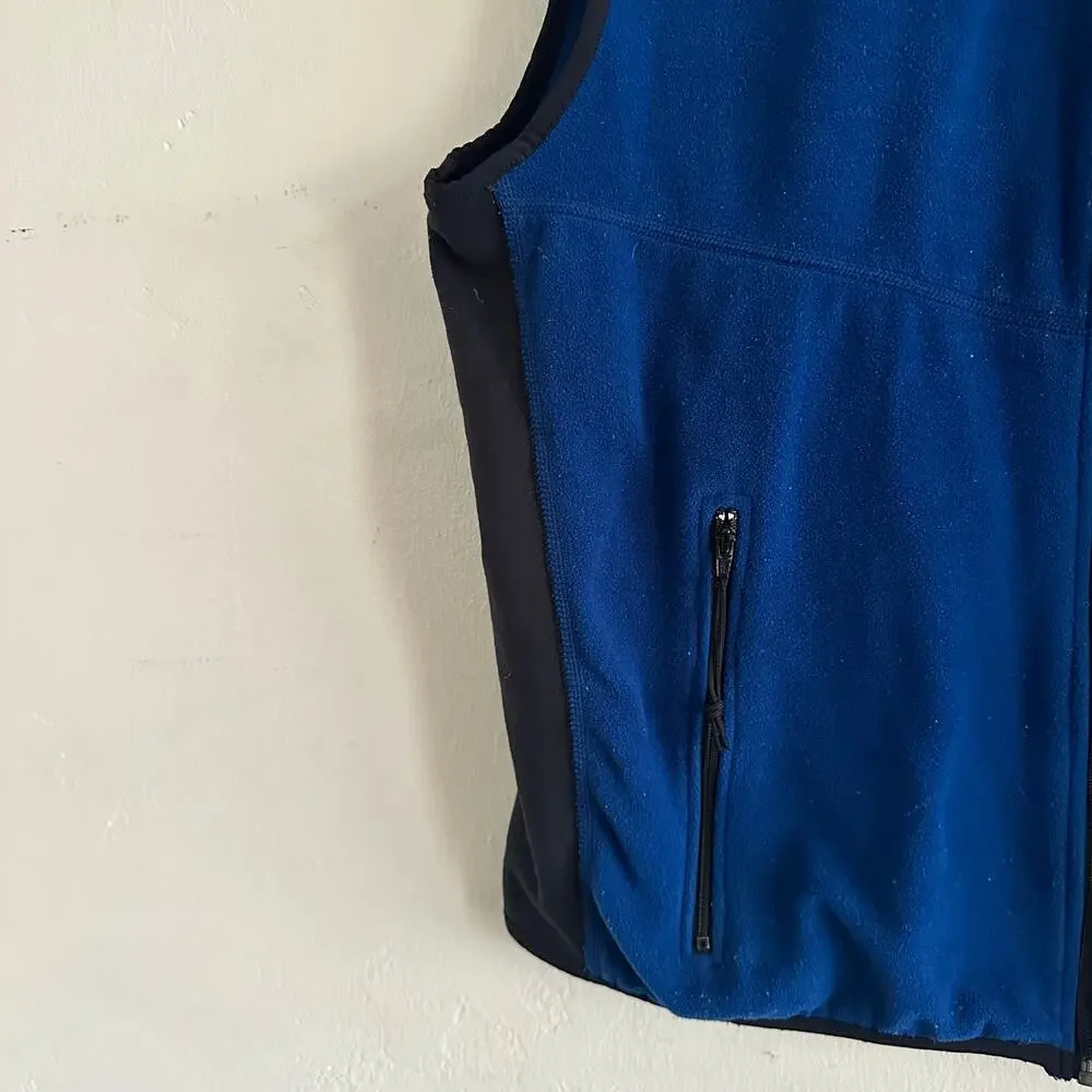 The North Face Full Zip Fleece Vest Blue Men's Size XLarge Zip Pockets‎